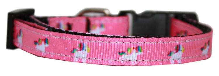 Pink Unicorn Nylon Cat Safety Collar